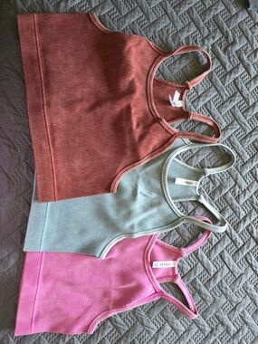 Zenana Outfitters Ribbed Tank Trio - Rust, Blue Gray, Pink 1x/2x